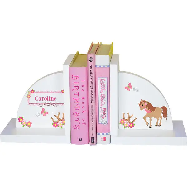 

Personalized Ponies Prancing Childrens Bookends