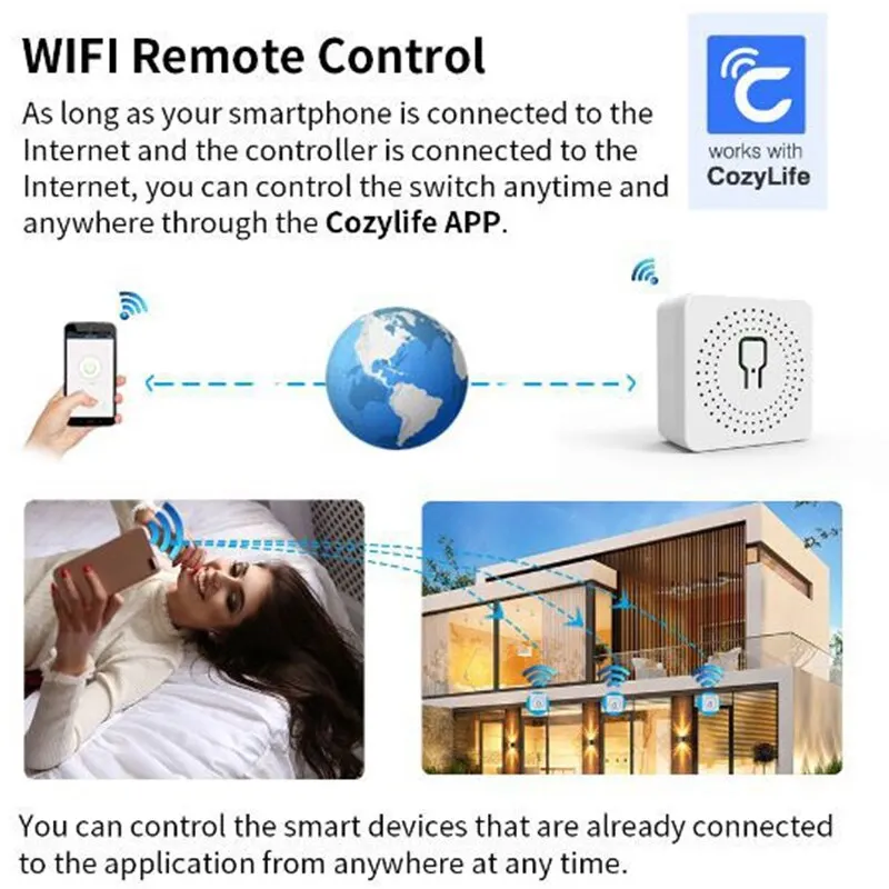 Умный двухсторонний модуль переключателя Tuya с Wi-Fi 16 А 110-240 В переменного тока