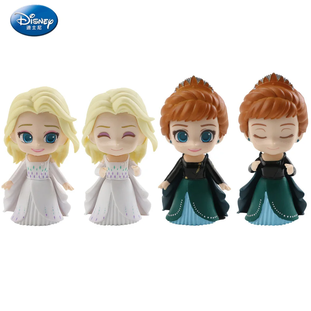 

Disney Frozen Anime Figure Elsa Anna Q Version Pvc Toy Model Hand Made Kawaii Anime Dolls Ornaments Toys Gifts for Kids