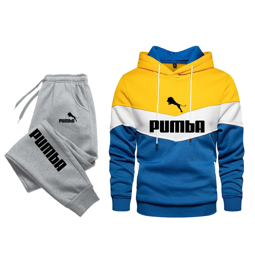 New arrival Men's Autumn Winter Sets Zipper Hoodie and Pants 2 Pieces Casual Tracksuit Male Sportswear Brand Clothing Sweat Suit