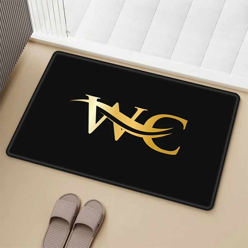 

Home WC Toilet Signs Entrance Doormat Floor Mats Door Mat Absorbent Bathroom Rug Non Slip Carpet Kitchen Decoration Doormats