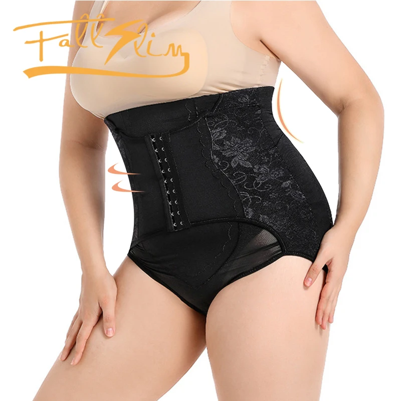 

FALLSLIM Lace Sexy Tummy Control Shaper Panties Women's Binders and Shapers Waist Trainer Slimming Belt Underwear Briefs S-3XL