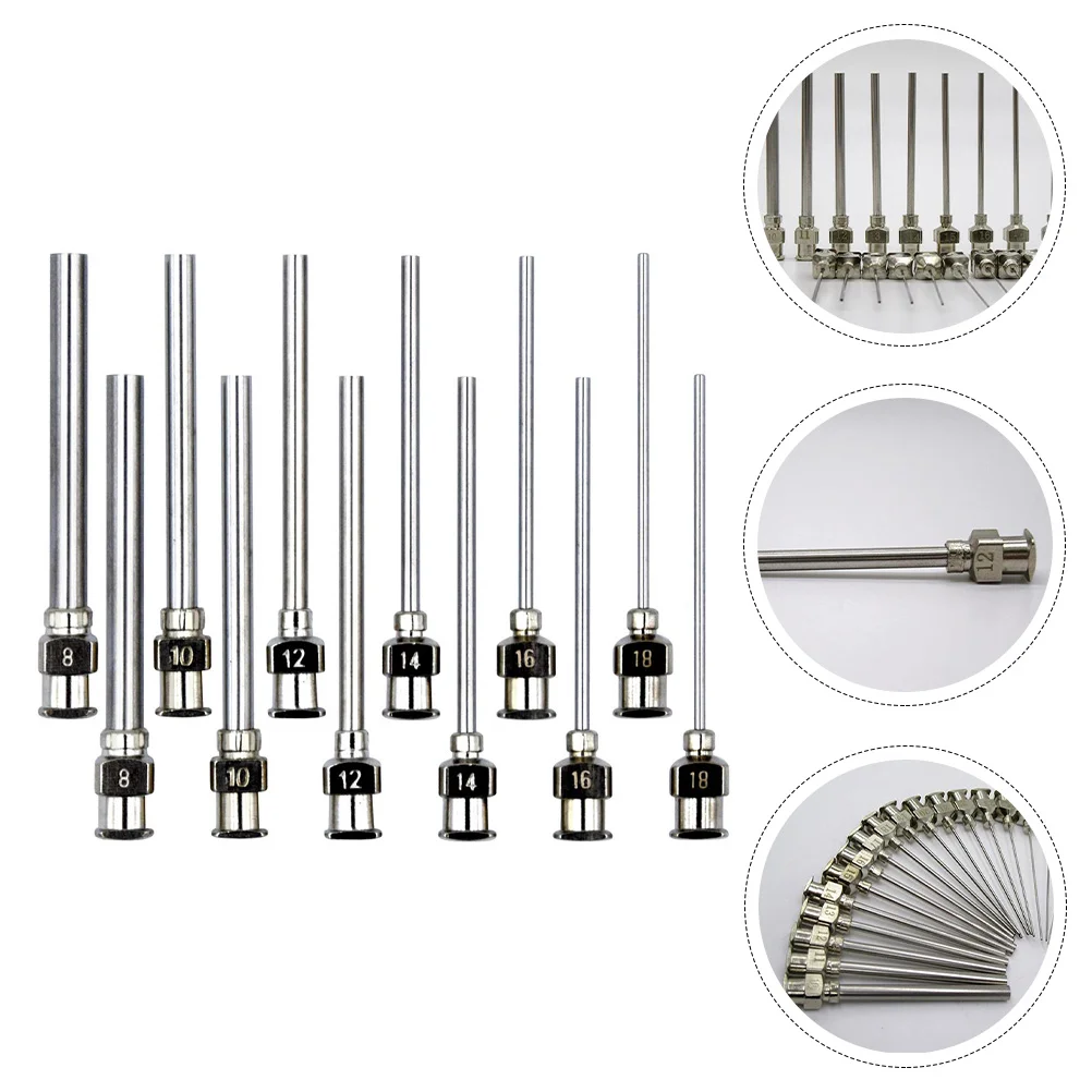 

12pcs Blunt Stainless Steel Premium Dispensing Tips Dispensing Dispenser Tips