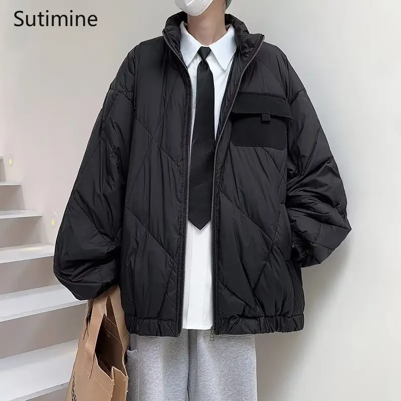 Winter Clothes Women Office Lady Thickened Cotton Coat Korean Version Loose Baseball Cotton Coat Pockets Winter Clothes Women