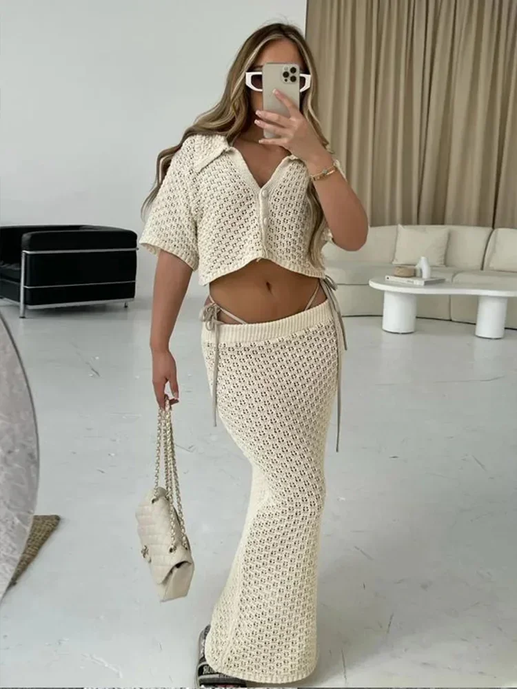 2024 Сексуальная Вязаная пляжная одежда купальник накидки открытый лацканы