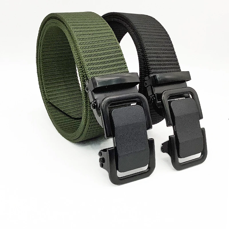 Nylon Automatic Buckle Men Belt Outdoor Tooling Jeans Solid Color Canvas Waistband High Quality Casual Tactical Belt for Men
