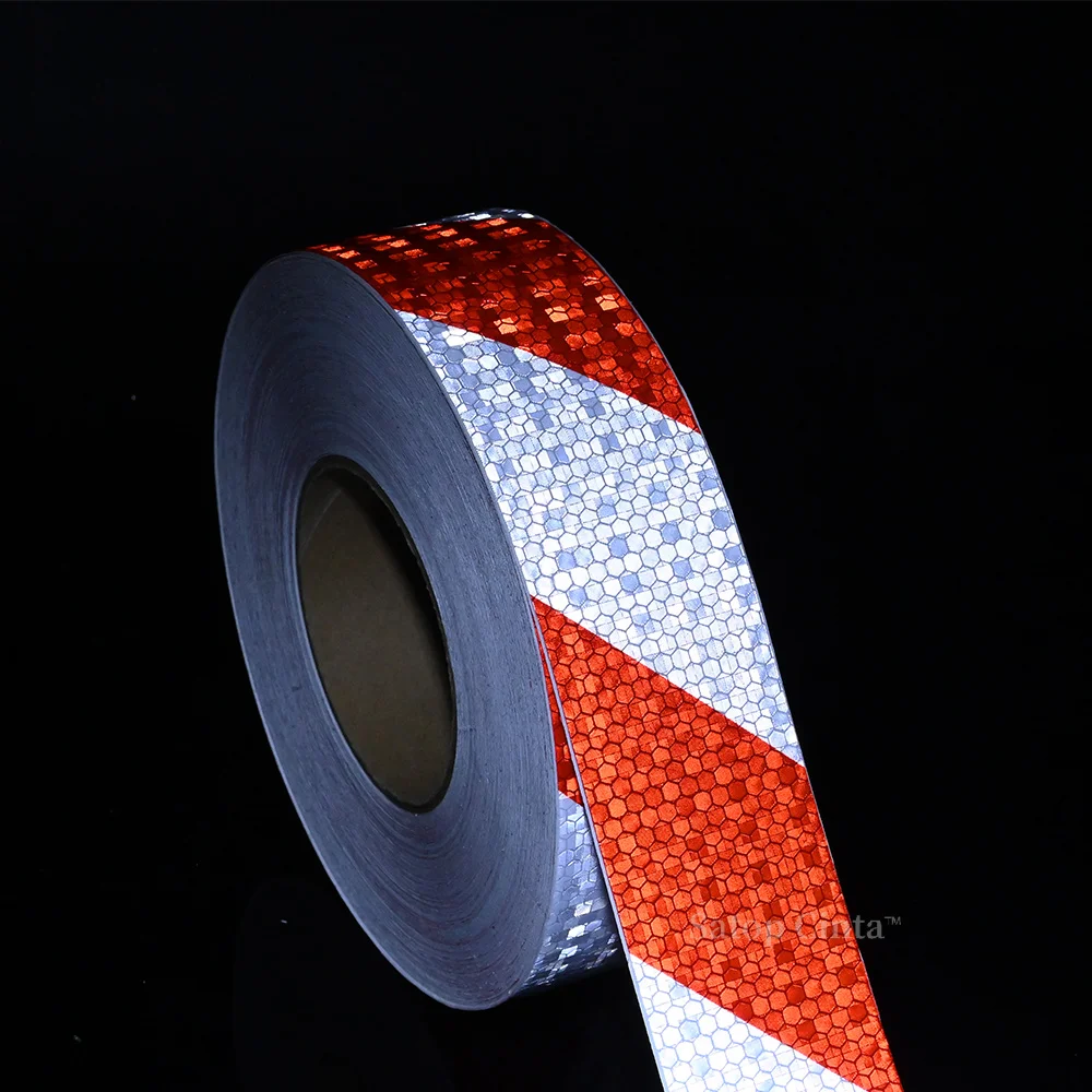 Велосипедная наклейка Красная белая полоса блестящий отражатель для вещей