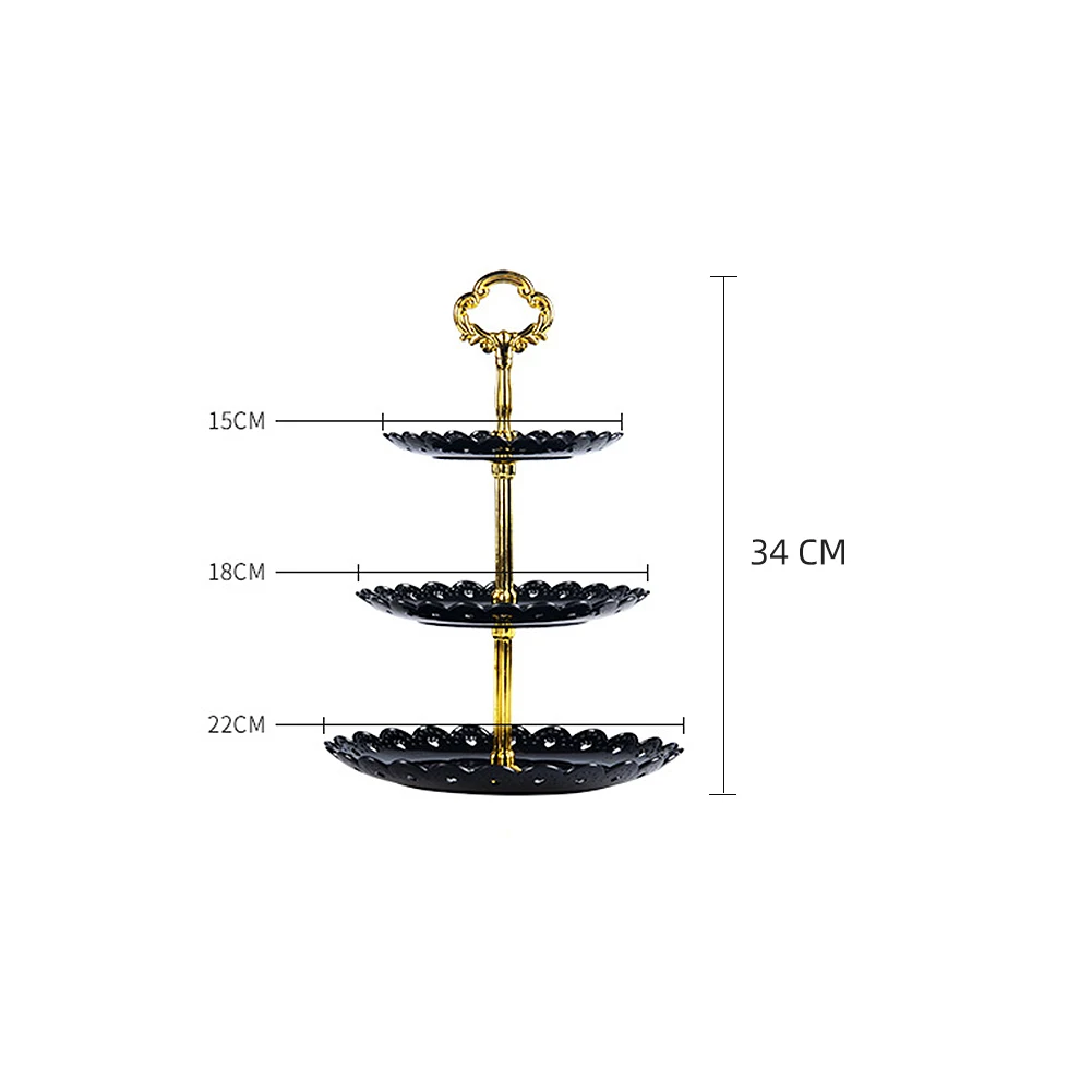 

Cake Stand European Afternoon Tea Fruit Snack 3 Tier Party Tray Decor Shelf Cupcake Dessert Plate Tablewar Wedding Dishes