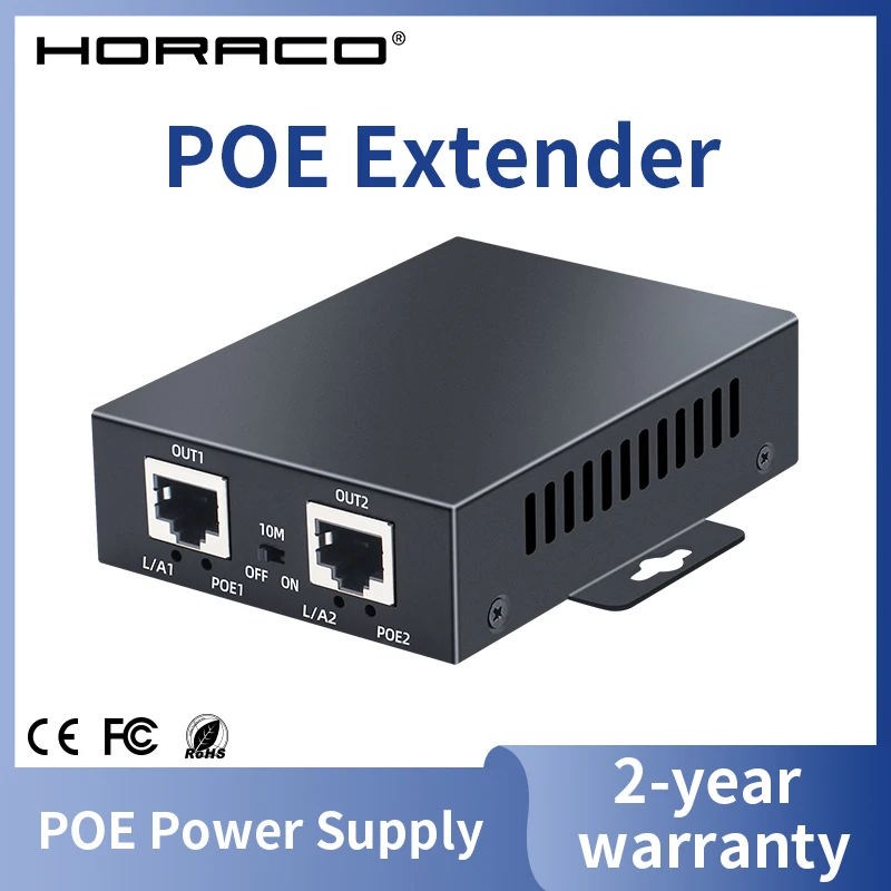 

Удлинитель POE HORACO на 2 порта, 100 Мбит/с, IEEE 802.3at/802.3af 1In