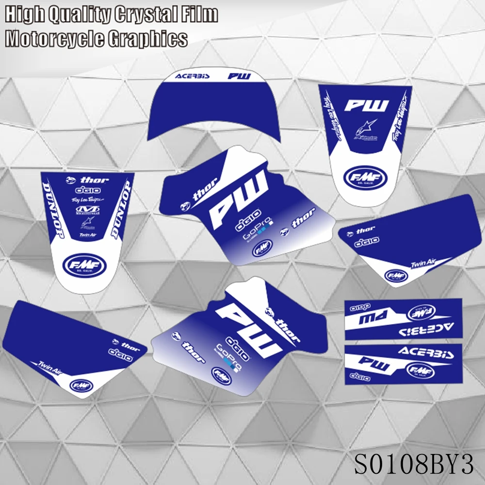 

For YAMAHA PW 50 PW50 Full Graphics Decals Stickers Motorcycle Background Custom Number Name