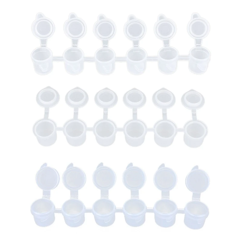 

6Strips 3ML Empty Paint Strips with Lids Portable Storage Containers for Artists for , Acrylics Holders N0HC