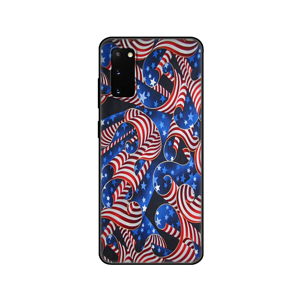 Черный чехол из ТПУ с американским флагом США для Samsung galaxy S22 S20 S21 FE PLUS ultra + S10 E lite