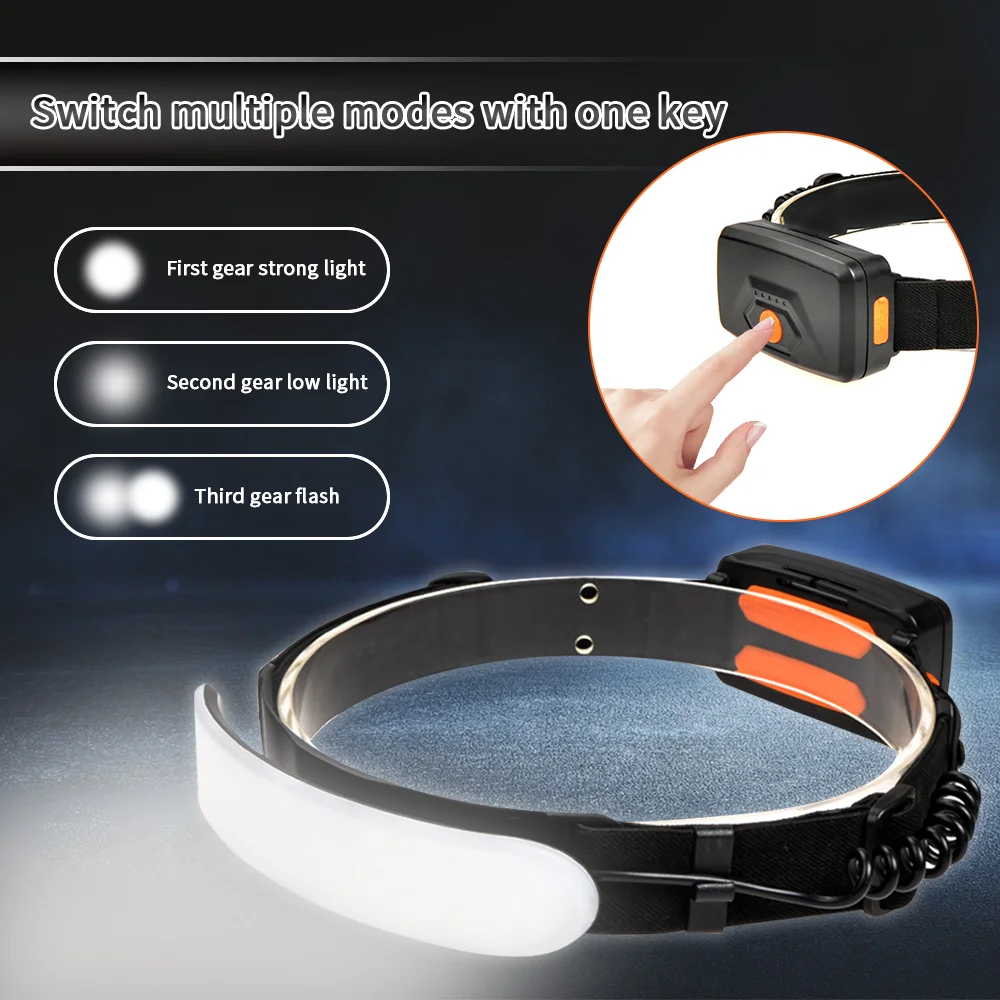 Портативный налобный фонарь со встроенным аккумулятором 5000 мАч 7500 °