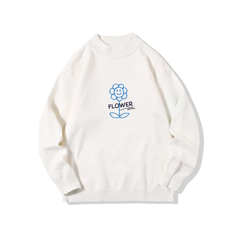 Свитер мужской с забавным цветочным принтом размеры до 5XL