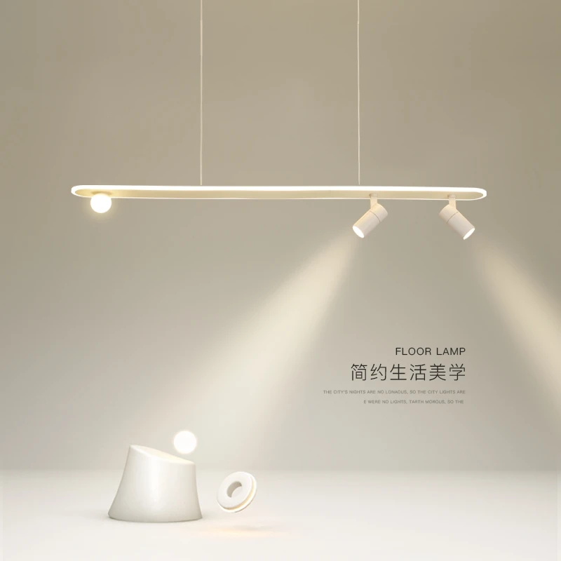 

Modern Simple White LED Pendant Light Dining Room Island Long Hanging Lamp Creative Restaurant Bar Nordic Coffee Office Fixtures