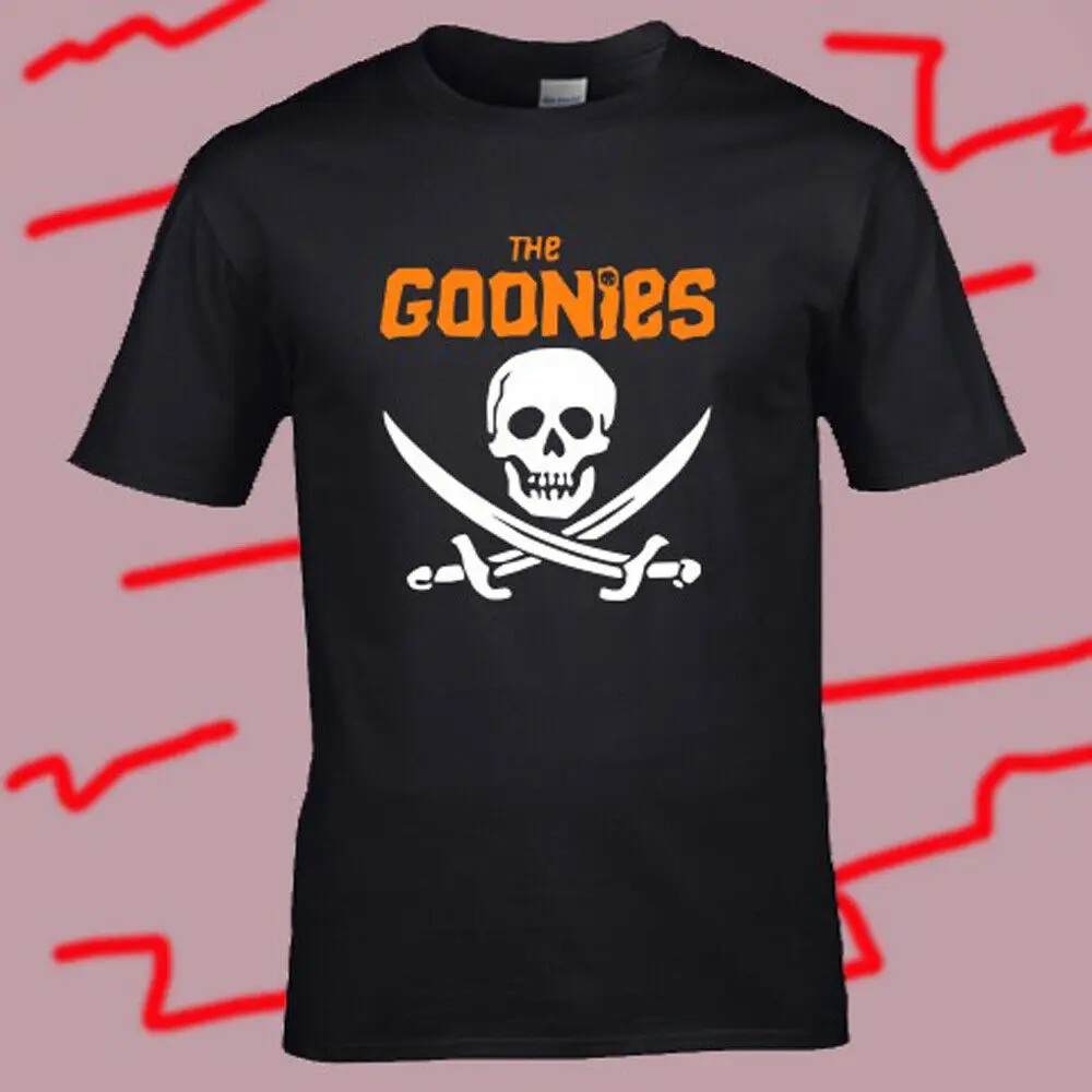 

The Goonies Pirates Logo Retro Movie Men's Black T-Shirt Size S-3XL