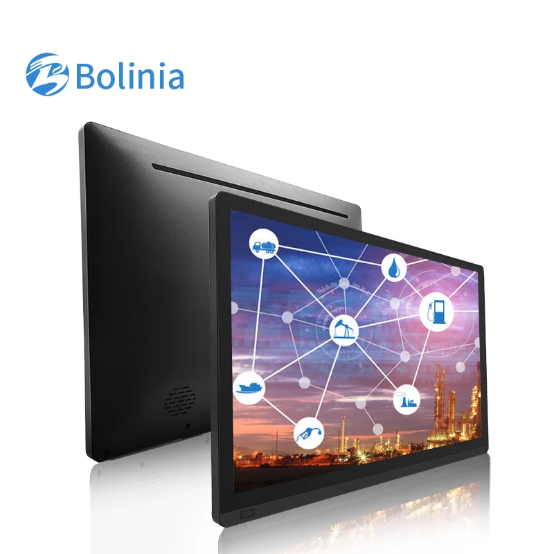 23.8 Inch IP65 IPS1920*1080 Full View Angle VGA HDMI USB Pure Flat  Industrial PC Touch LCD Screen Display Monitor