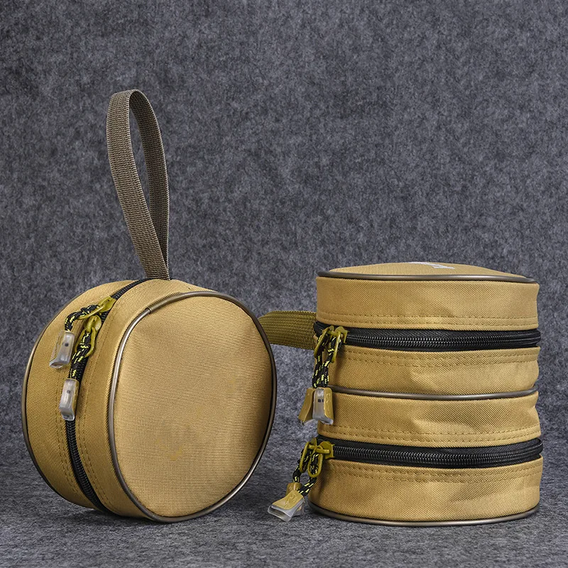 

Canvas Round Fishing Reel Bags Waterproof Safety Fly Fishing Reel Case Protector Pocket Cover Pouch Holder Fishing Accessories