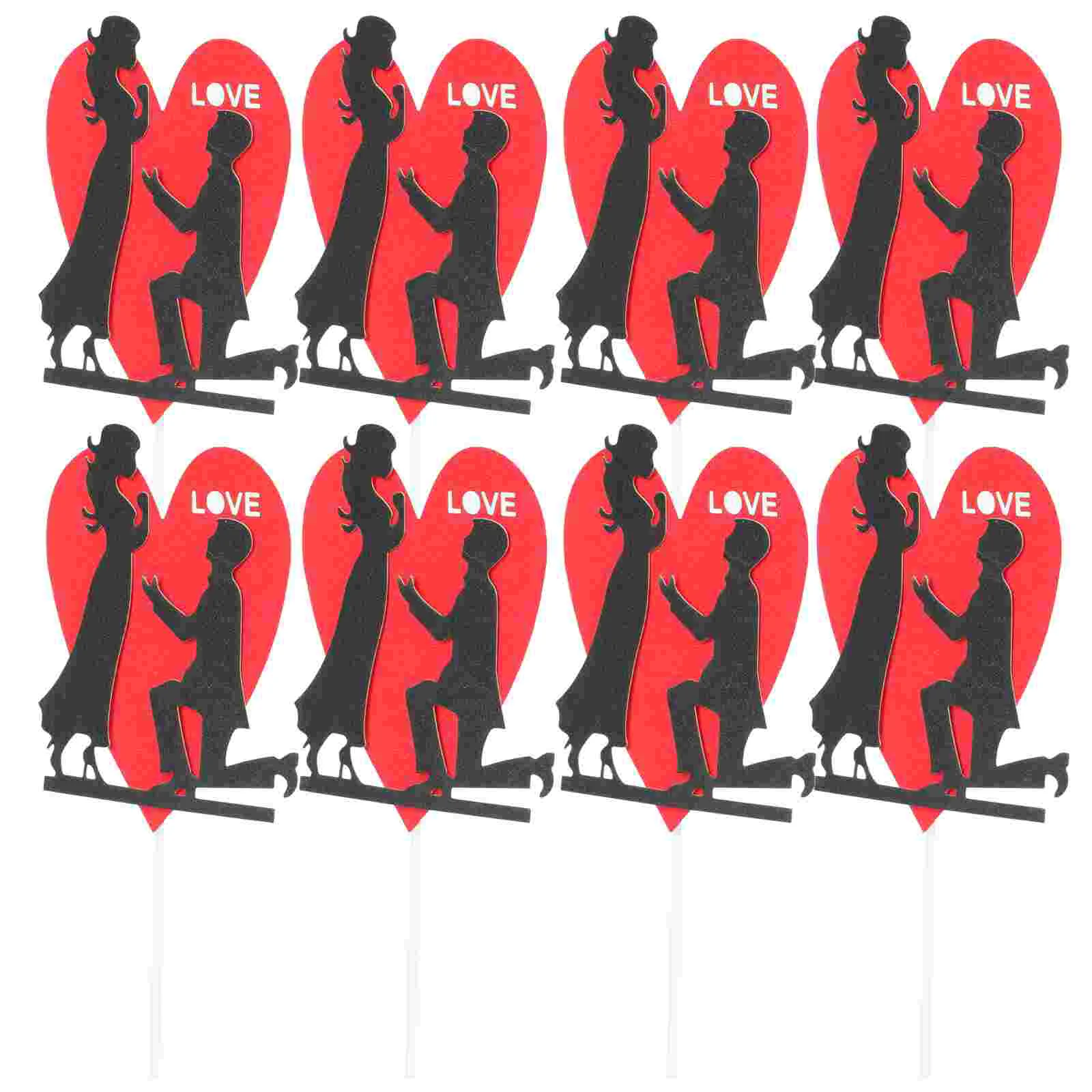 

22 Pcs Compact Couple Topper Desktop Accessories Decorate Love Cake Inserts Paper Cake Supplies Bridegroom Wedding