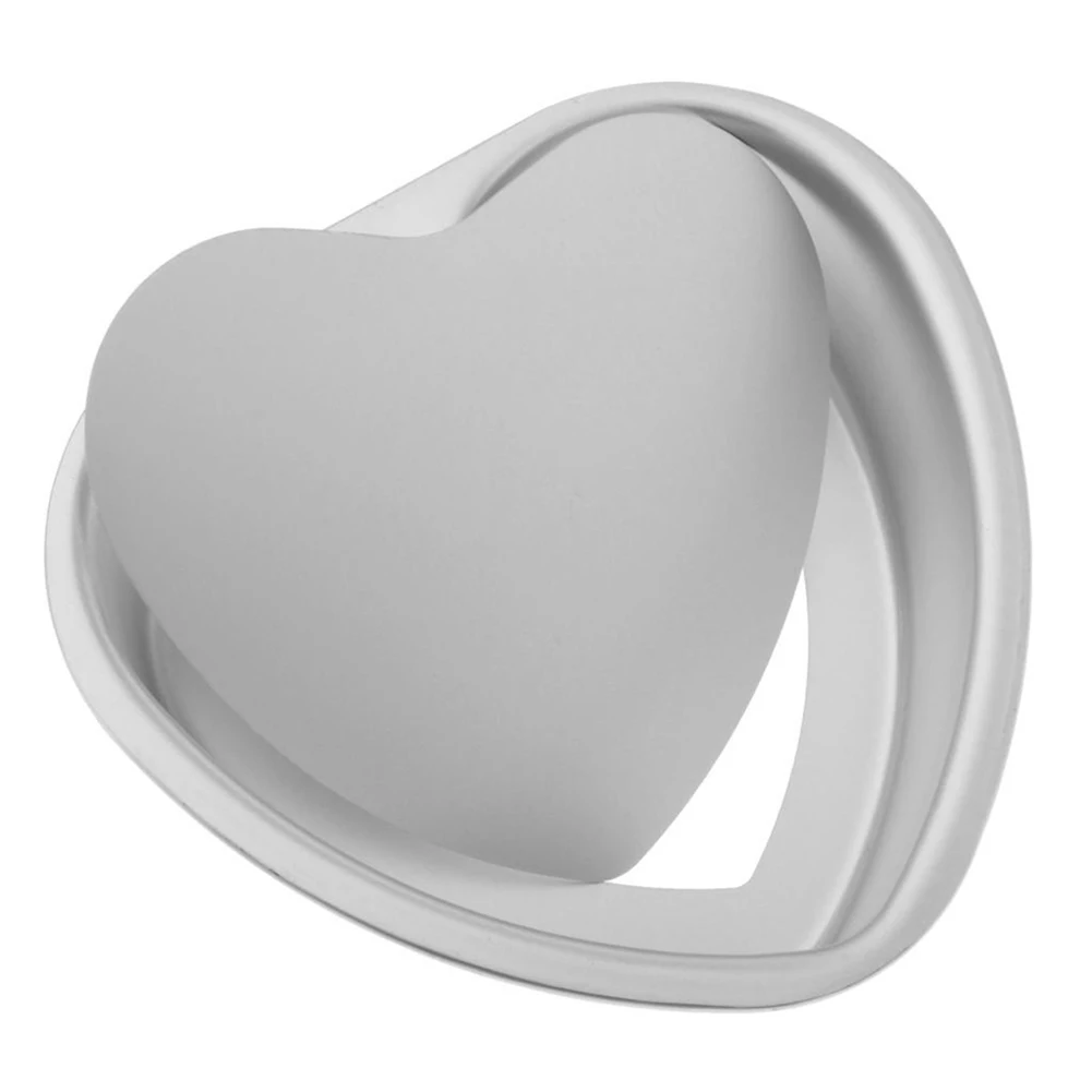 

6/8/10 Inch Heart Shaped Cake Pan Removable Bottom Aluminum Alloy Chocolate Cake Pan Silver Tin Baking Mold Mould Pan Tools
