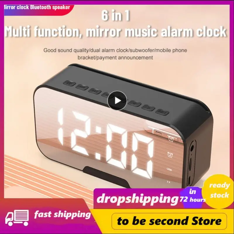 

With Microphone Hands-free Sound Box Mini Alarm Clock Speaker Portable Wireless Speaker 5.0 Subwoofer