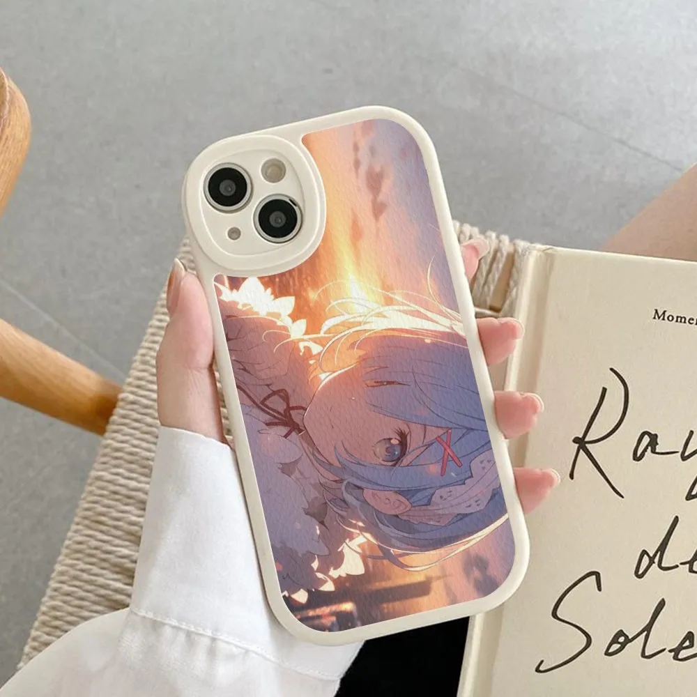 Чехол для телефона RE ZERO Ram Rem из твердой кожи iPhone 14 13 12 Mini 11 Pro Max Xs X Xr 7 8 Plus 6 6s