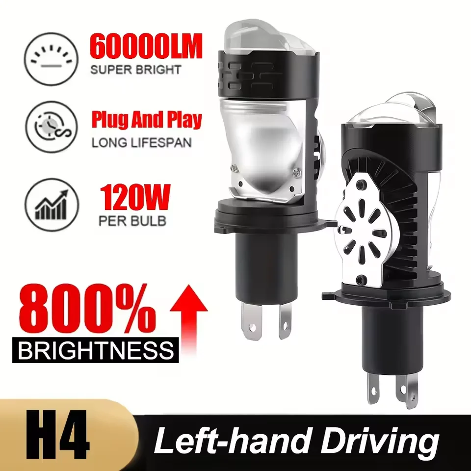 

Автомобильные Светодиодные Лампы H4 Bi Mini LED, Canbus, Plug & Play, Двойные Фары Для Мотоциклов, 12В/24В, Дальний/ближний Свет