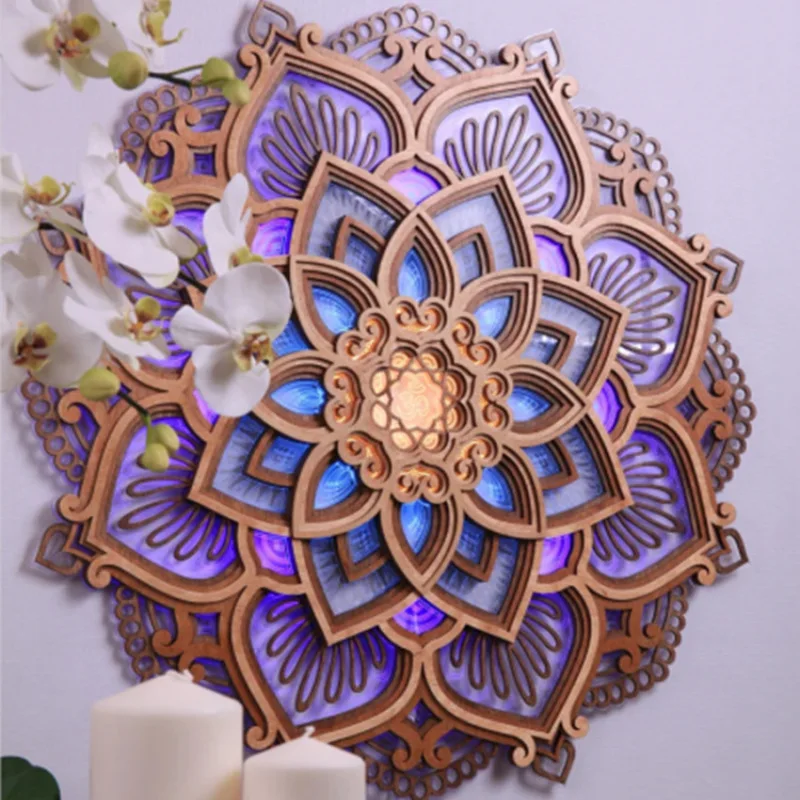 

Factory Custom Mandala Yoga Room Night Light LED Mandala Yoga Room Night Light