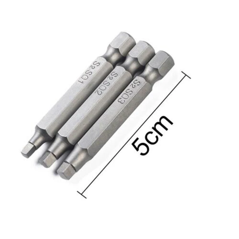 

3Pcs 50mm SQ2 Square Head Driver Bit Screwdriver Bits Tool Set S2 Steel Screw Driver Bits For Repair Hand Tool Bit Kit
