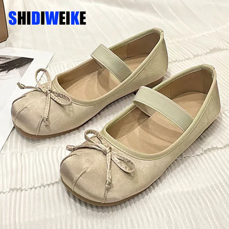 

SDWK New Autumn Korea Flats Fashion Mary Jane Shoes Round Toe Women's Shoes Silk Flats Women Shoes AD4110