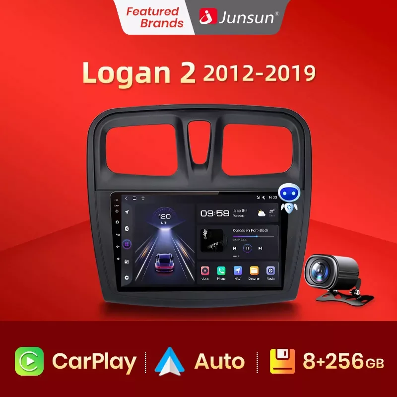 

NEW2023 Junsun V1pro AI Voice 2 din Android Auto Radio for Renault Logan 2 Sandero 2 2012-2019 Carplay 4G Car Multimedia GPS aut