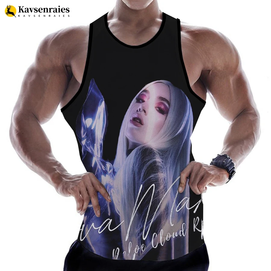 

2023 New Singer Ava Max 3D Printed Tank Tops Men's Clothing Spring Summer Harajuku Streetwear Oversized Tops Sleeveless Shirts