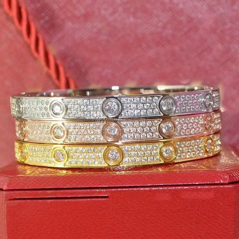 

2023 Hot Selling Women Plating 18K Gold Stainless Steel Bracelets Men Titanium Steel Inlaid Zircon Bracelet Quality Jewelry Gift