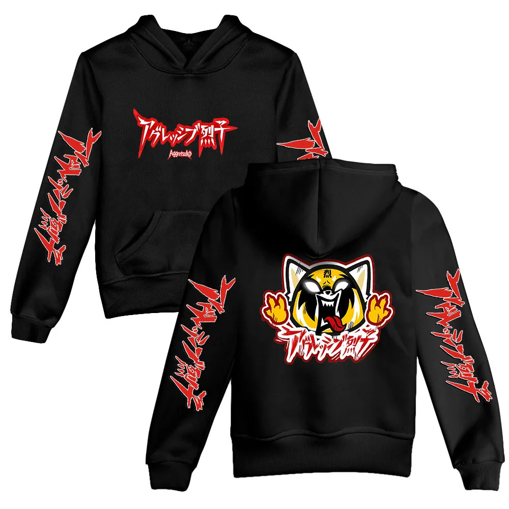

New Hoodie Aggretsuko Hoodie Children's Tracksuit Long Sleeve Girl Boy's Pullover Harajuku Streetwear 2022 American Cartoon Kids