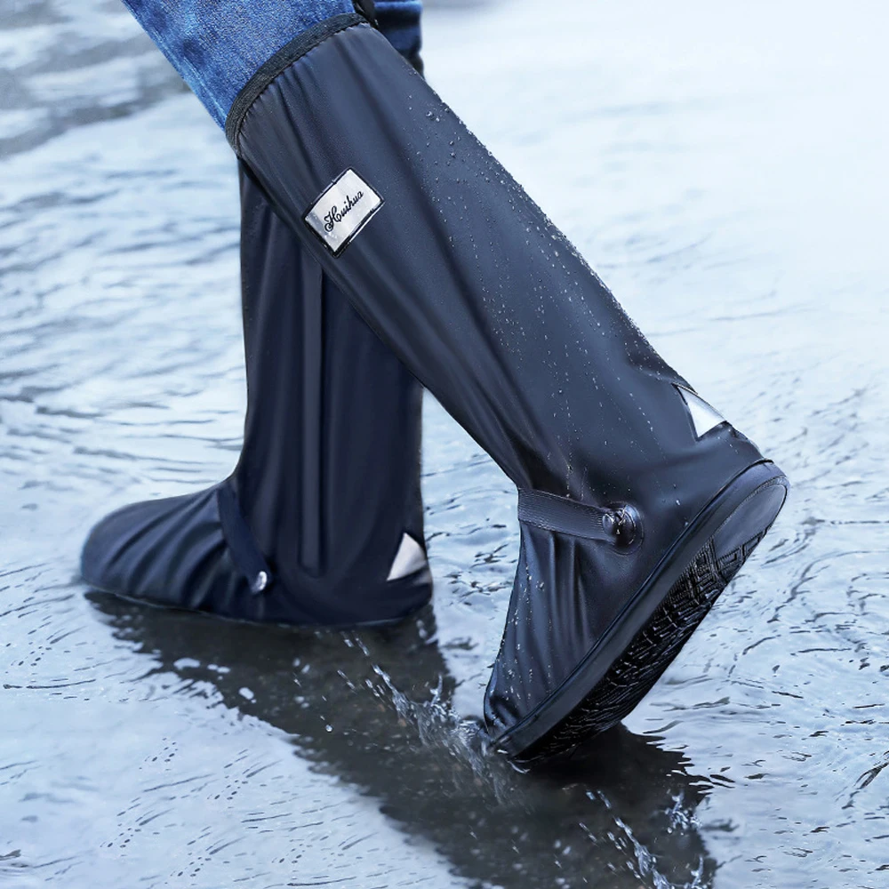Waterproof Rain Shoes Covers Reusable Rain Footwear Shoe Protector Non-slip Rubber Rain Boots For Women Men Sneakers Protector