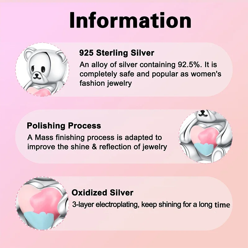 Шармы-бабочки из серебра 2024 пробы в виде животных подходят для браслетов pandora