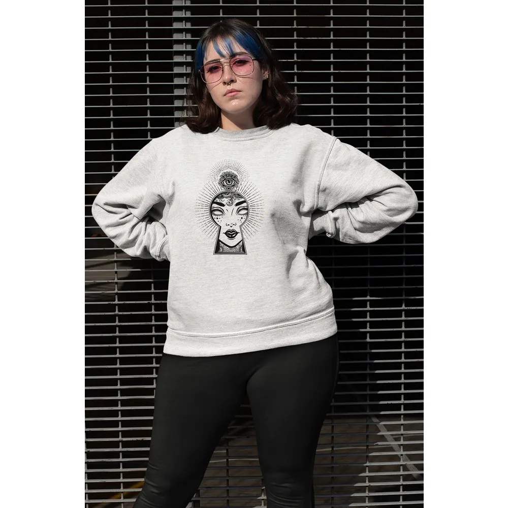 

Белые женские свитшоты Dorlie Wear Lock Eye