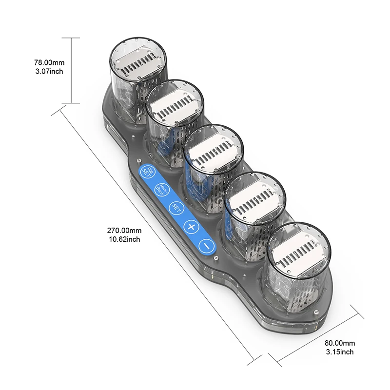 Часы RGB Nixie Tube прозрачные акриловые светящиеся цифровые трубчатые часы
