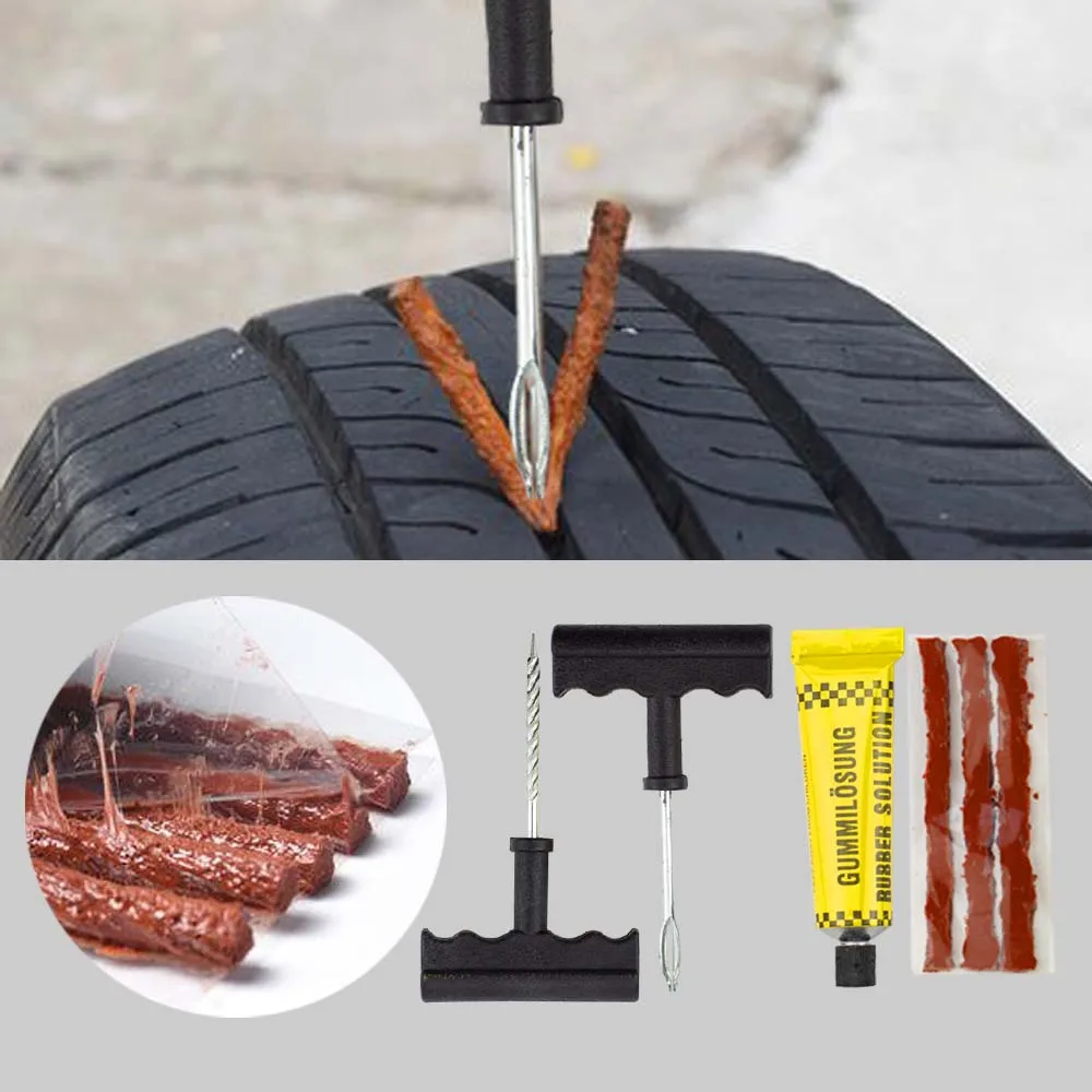 

Car Tire Repair Tool Tire Repair Kit Studding Tool Set Auto Bike Tubeless Tire Tyre Puncture Plug Garage Tools