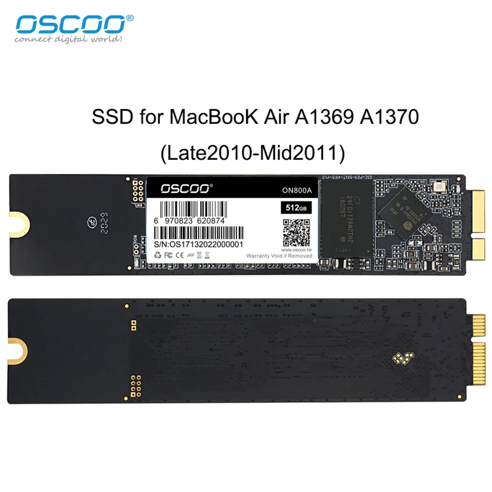 OSCOO-disco duro interno Original para Apple Mac Book Air, unidad de estado sólido de 1TB, 512GB, 256GB, 128GB, A1369, A1370, 2010-2011