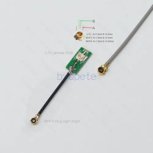 

U.FL женский PCB к MHF 4 MHF4 штекер прямоугольный 0,8 мм отрезок коаксиальный кабель IPX на печатной плате монтажный гнездо гнездовой разъем