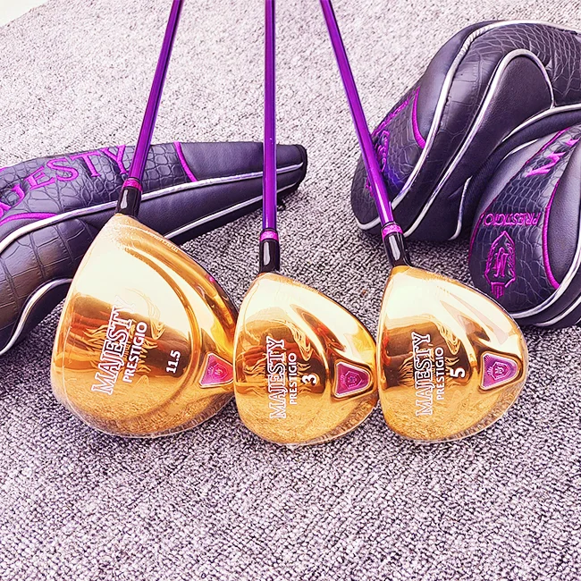 

womens Golf wood set Majesty Prestigio 9 clubs wood driver+fairway wood with Graphite Golf shaft cover R S SR flex free shipping