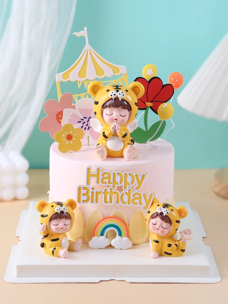 Цветной цветок блестящая Звезда Радужный шар первый день рождения ребенка тигр