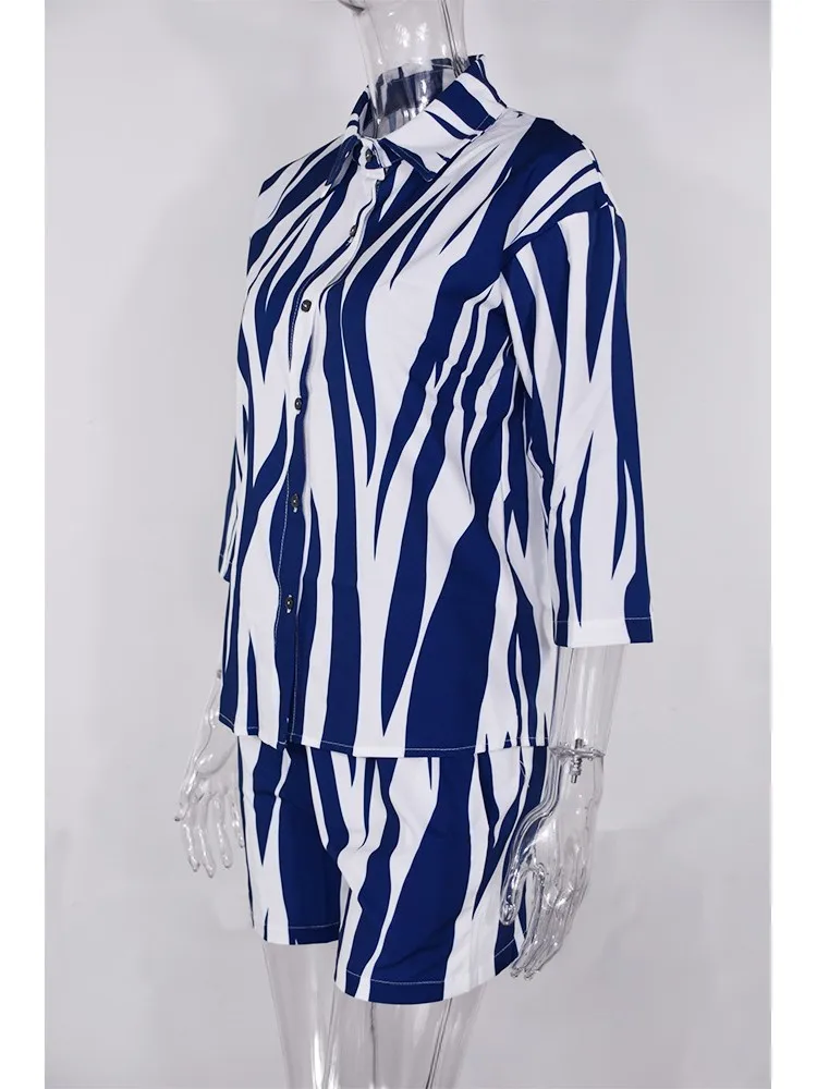 Модные женские комплекты из двух предметов с принтом 2024 весна-лето рубашка