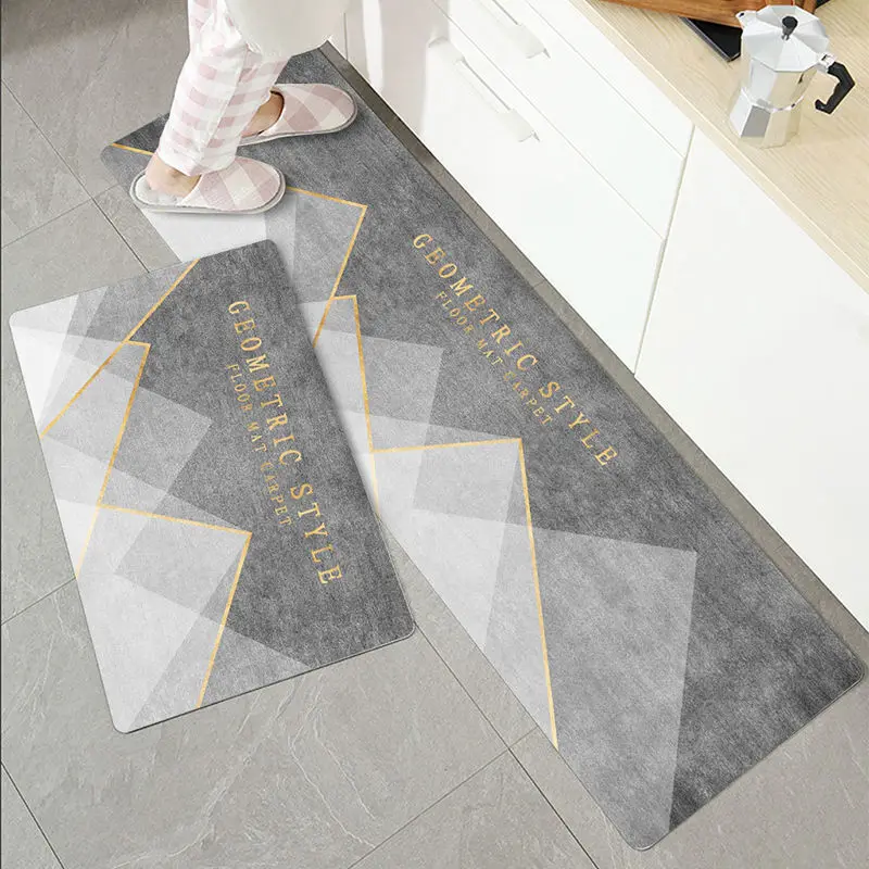 

Современный ковер для домашнего декора, моющийся напольный коврик для кухни, модный простой коврик в скандинавском стиле для внешней входной двери, впитывающий нескользящий