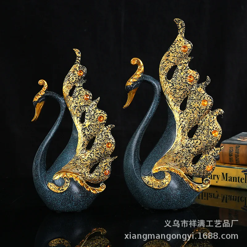 

Европейский Свадебный лебедь, орнамент из смолы, украшение для гостиной, кабинета, домашний декор, креативные подарки, аксессуары для дома