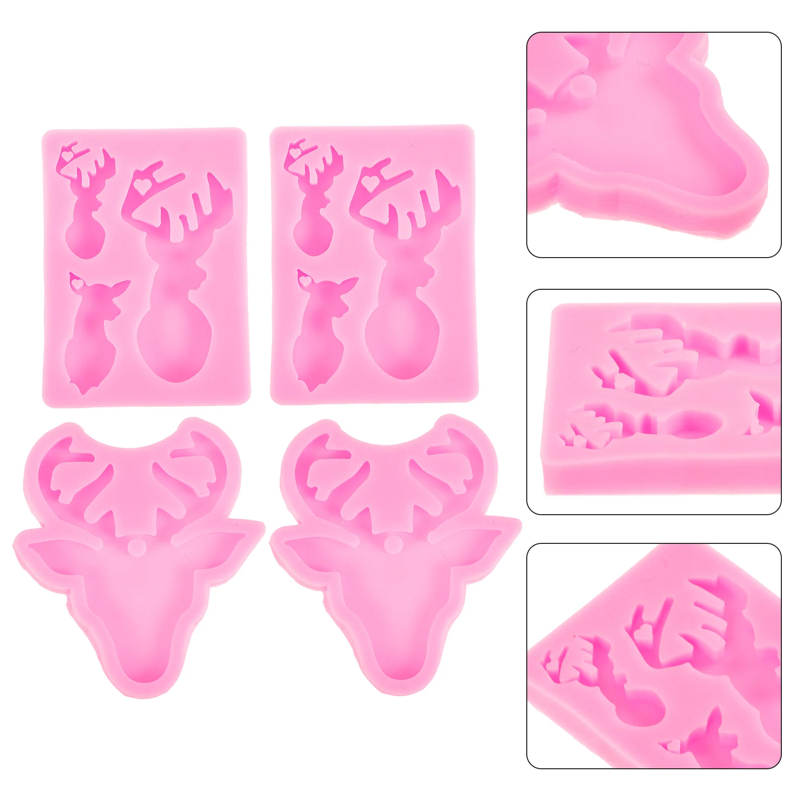 

Crafts DIY Animal Silicone Mold Keychain Molds Mould Cake Shaped Deer Head Silica Gel Epoxy Casting