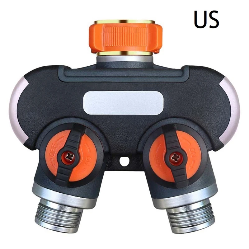 

Heavy Duty 2 Way Garden Hose Connector Irrigation Water Tap Y Splitter Adapter Water Spigot Faucet Adapter with 2 Valves