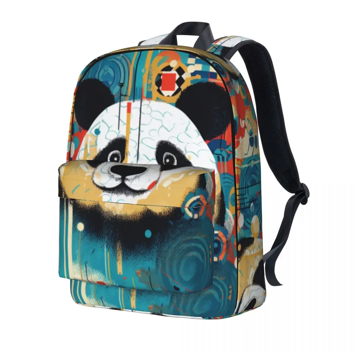 

Panda Backpack Graffiti Colorful Cycling Backpacks Female Design Print High School Bags Kawaii Rucksack