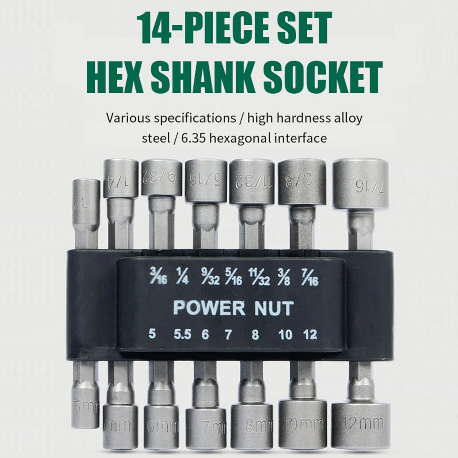 

9/14pcs 5 To 13mm Hexagonal Shank Hex Nut Socket 1/4" Screw Metric Driver Tool Set Adapter Drill Bit Adapter Metric Socket